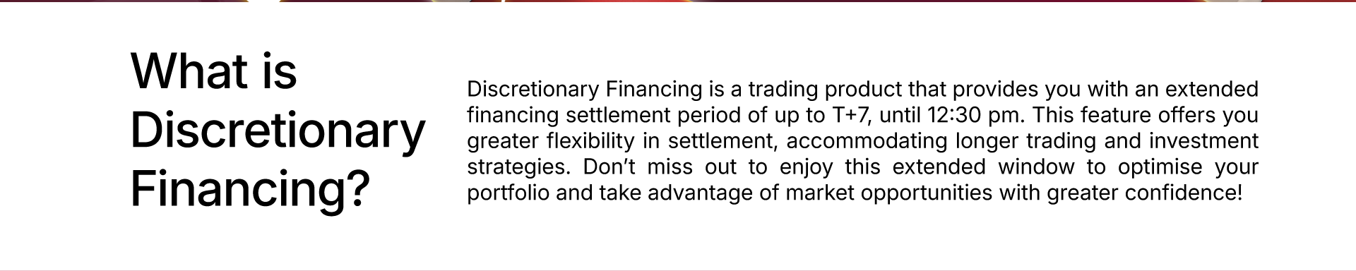 What is Discretionary Financing